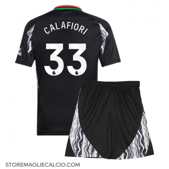 Arsenal Riccardo Calafiori #33 Maglia Gara Trasferta Repliche 2024-25 Bambino Maniche Corte